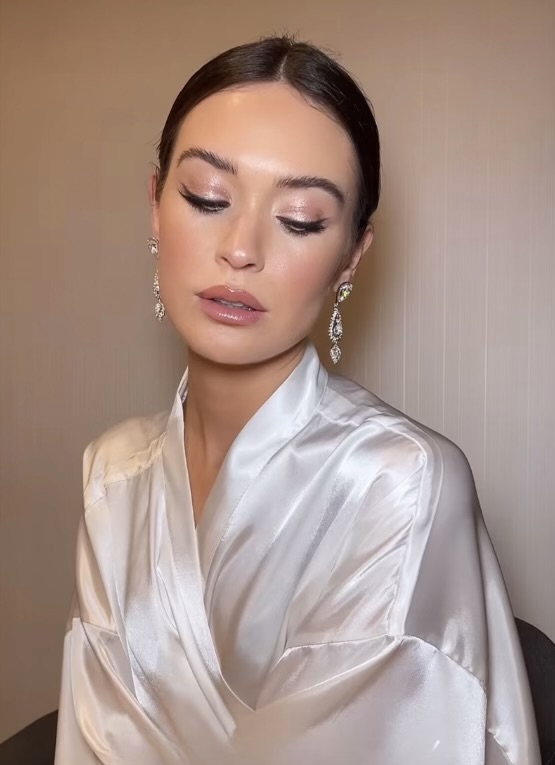 Polished editorial beauty close-up